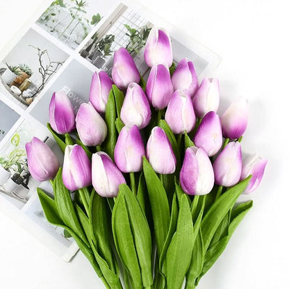 Beautiful Fake Tulip Arrangement with Realistic Petals