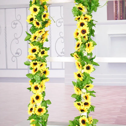 Beautiful Artificial Sunflower Garland 2.6m Long