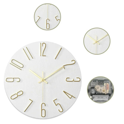 Simple Wooden Wall Clock – Quiet Quartz Modern Design