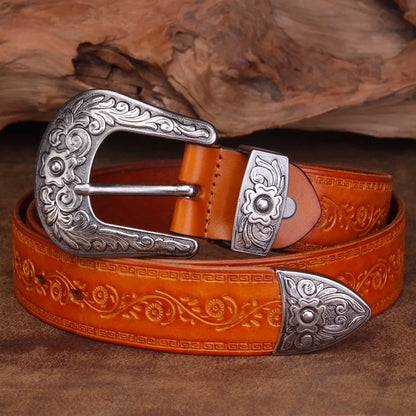 Rustic Leather Cowboy Belt