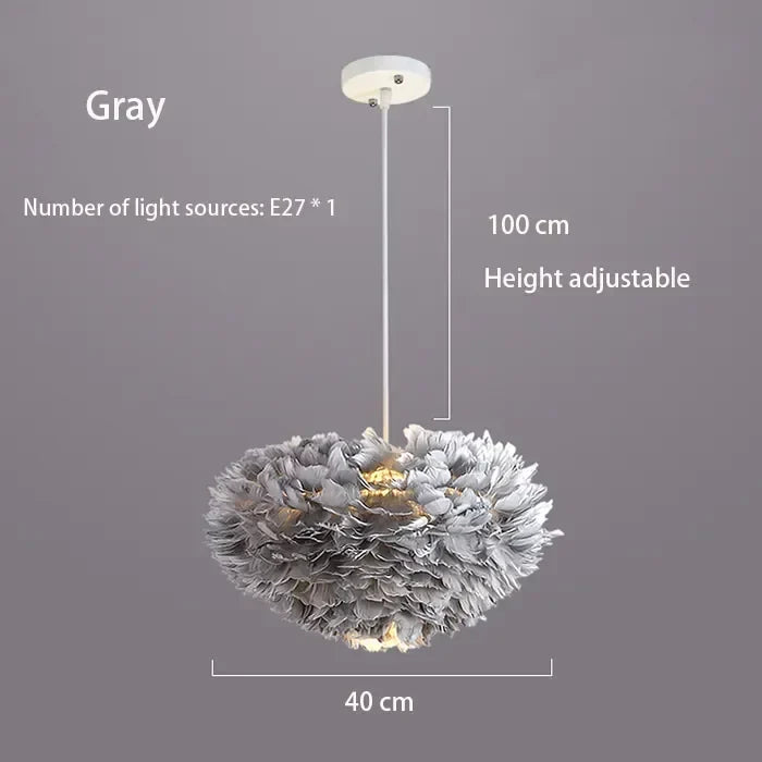 Simple Nordic Feather Drop Lamp with Bright LED