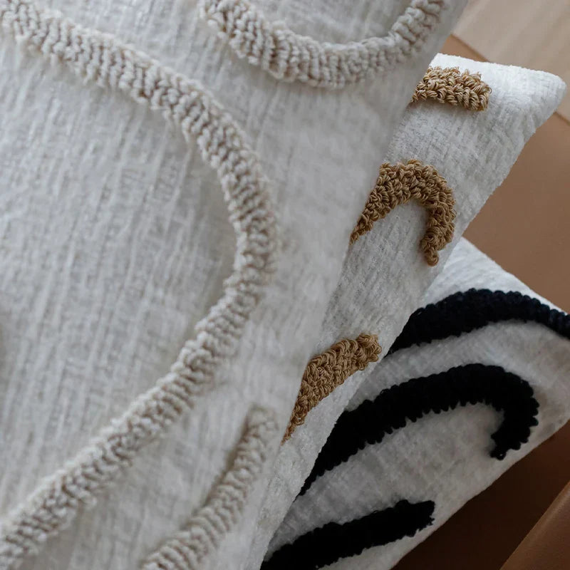Cozy Chenille Pillow with Chic Geometric Pattern
