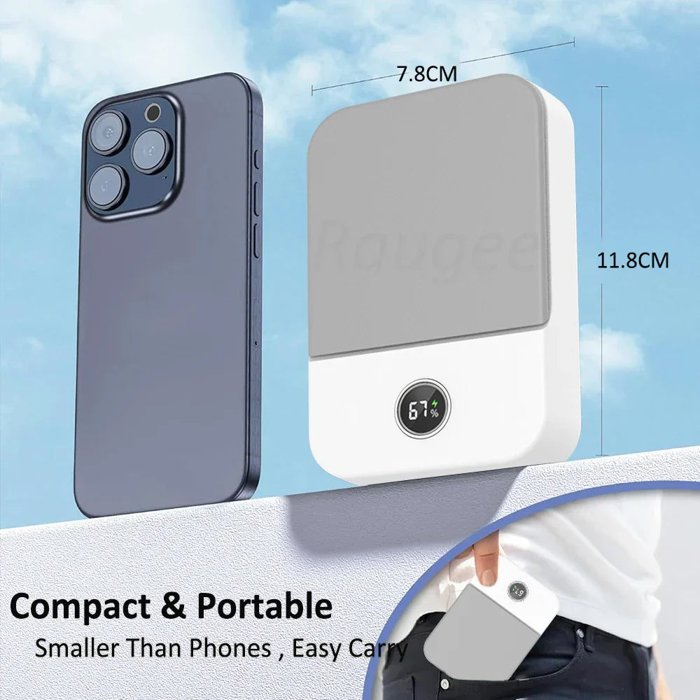 Compact Portable Neck Fan with 3 Speeds and USB Charging