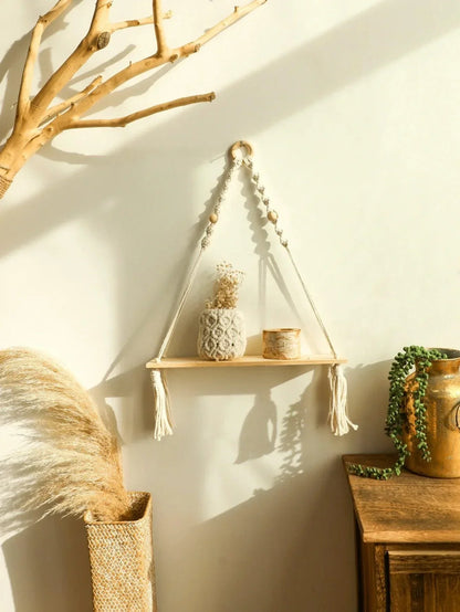 Rustic Macrame Wood Wall Decor