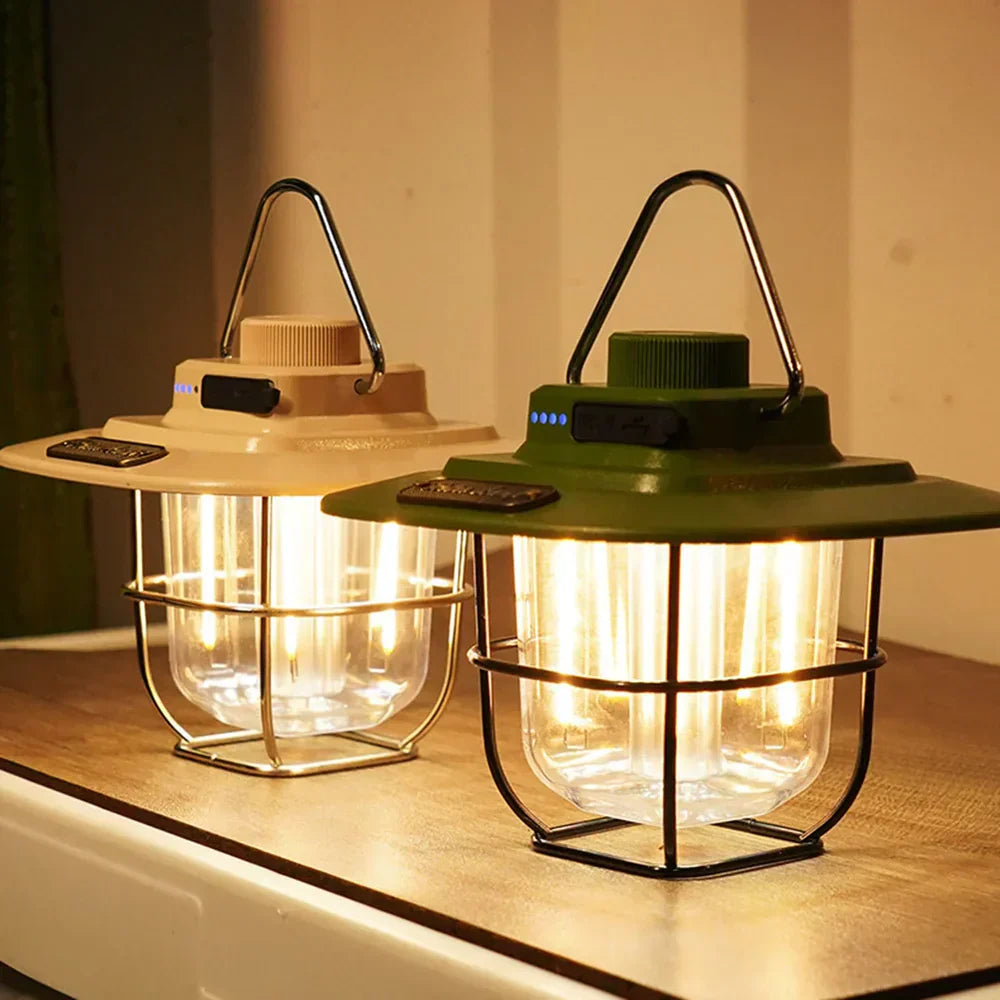 Vintage Portable LED Camp Lantern