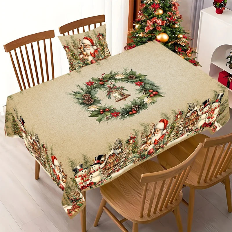 Vintage Santa Christmas Table Cover - Fesara