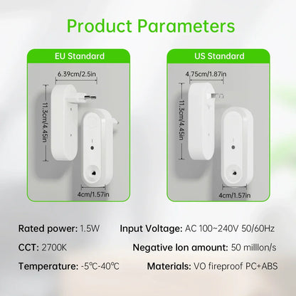 Compact Air Purifier with Night Light and Ion Technology