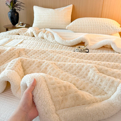 Cozy Double Layer Fleece Blanket with Soft Plush Finish