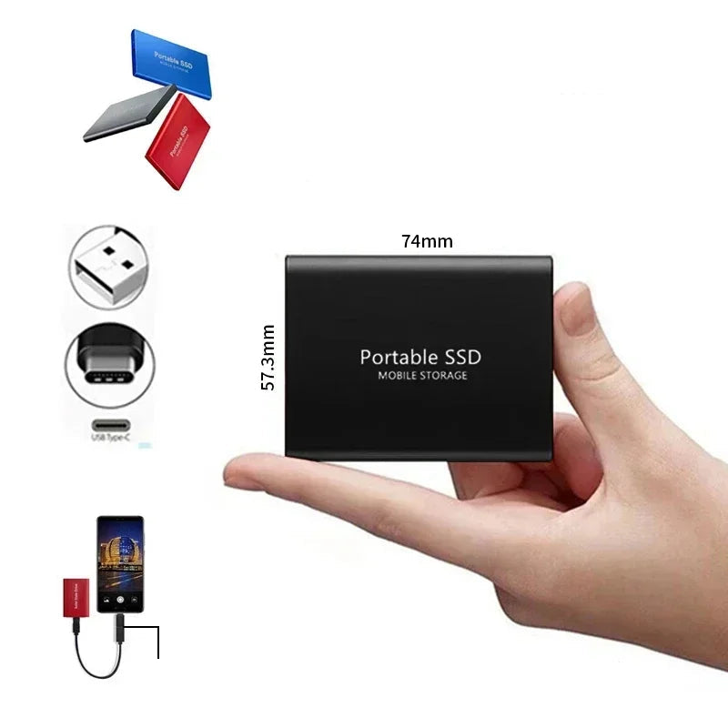 Fast Portable External SSD Drive 500GB/1TB/2TB
