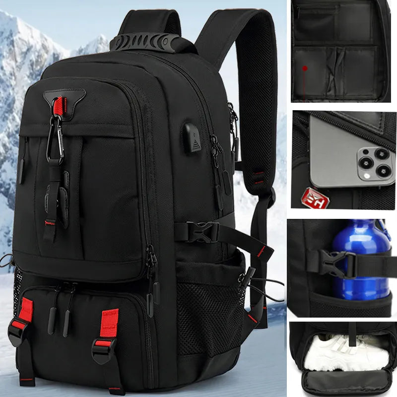 Large Hiking 50-80L Backpack with USB Charger - Fesara