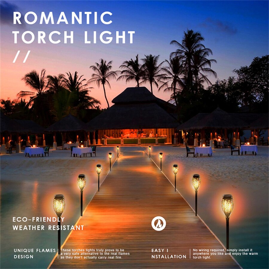 Fesara | Waterproof Solar Powered Flame Light Lamp