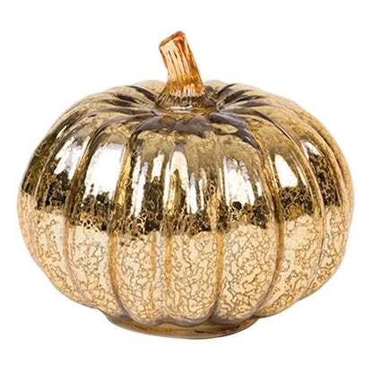 Glowing Glass Pumpkin Decor, LED Autumn Light