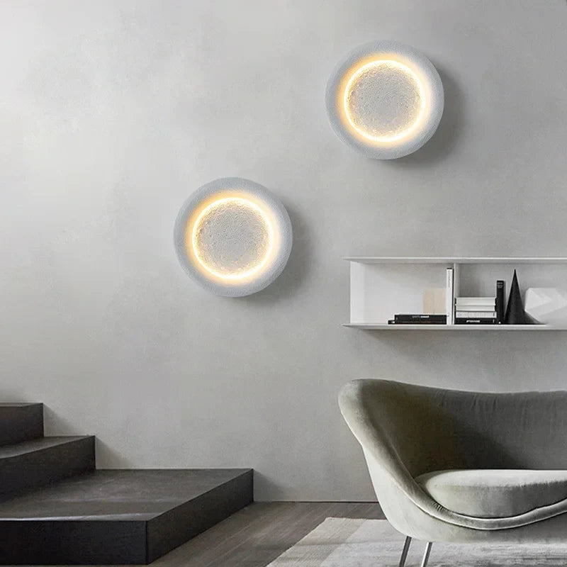 Natural Moon Shape LED Wall Light