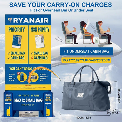 Spacious Carry On Luggage 40x20x25 Flight Approved Bag