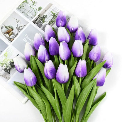 Beautiful Fake Tulip Arrangement with Realistic Petals - Fesara