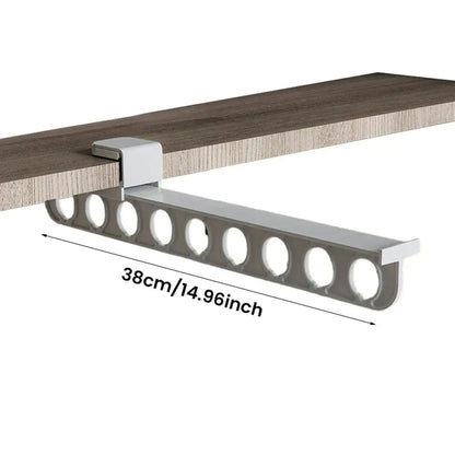 Space Saving Retractable Closet Hanger Organizer Rail