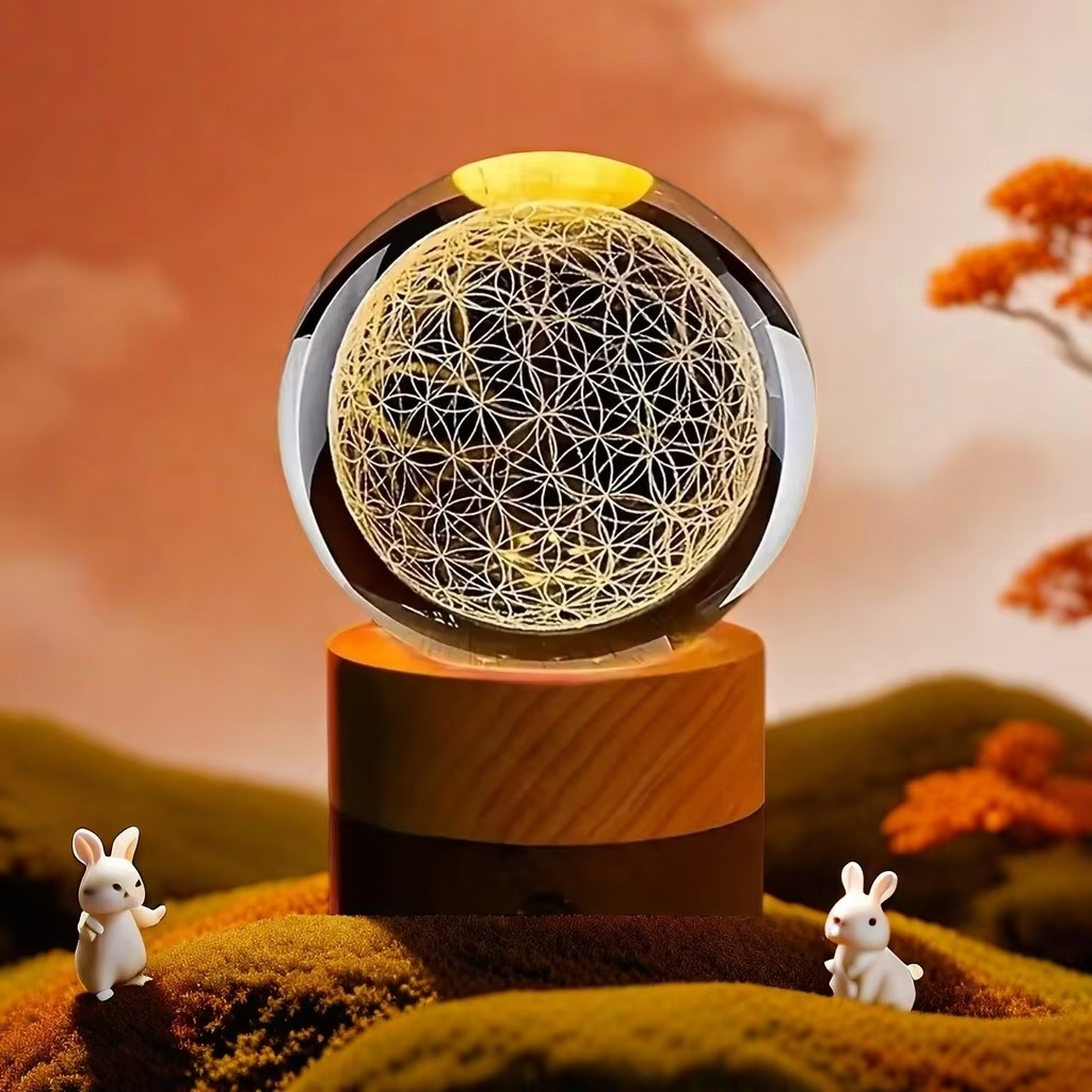 Colorful Crystal Ball with LED Night Light