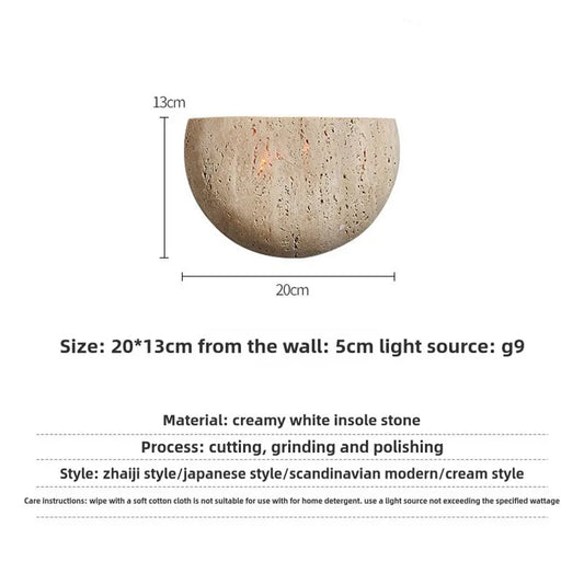 Rustic Natural Stone Vintage Wall Lamp for Home Decor - Fesara