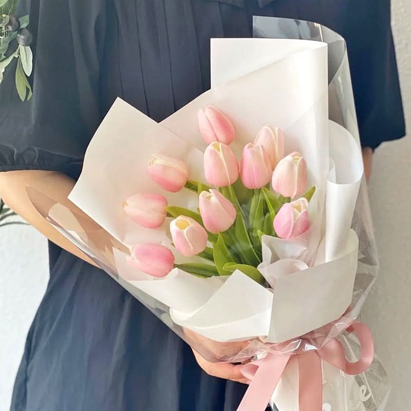 Beautiful Fake Tulip Arrangement with Realistic Petals
