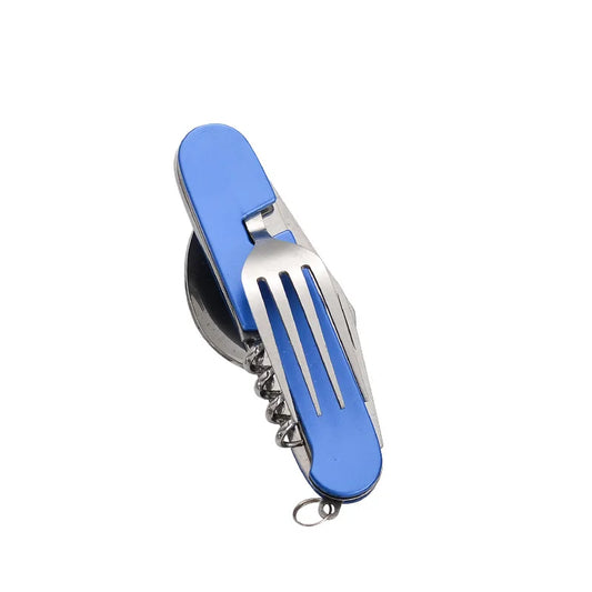 Portable 4-in-1 Stainless Steel Camping Cutlery Set - Fesara