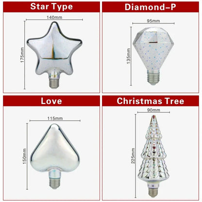 Colorful LED Globe Lamp with E27 Base and Firework Effect