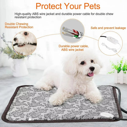 Warm Pet Heating Pad with Timer and Waterproof Coat