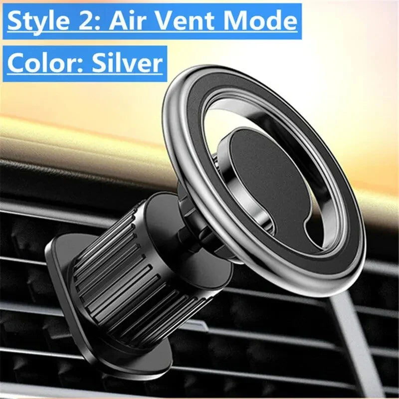 Magnetic Car Phone Mount with 360° Rotation and Strong Grip