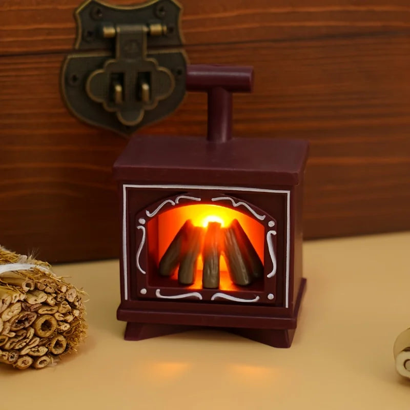 Small LED Dollhouse Fireplace Decor 1:12 Scale
