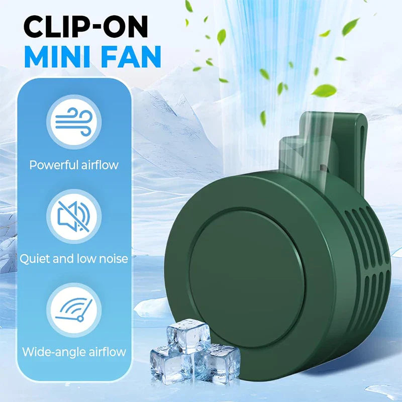 Portable Clip On Personal Fan, Rechargeable & Silent
