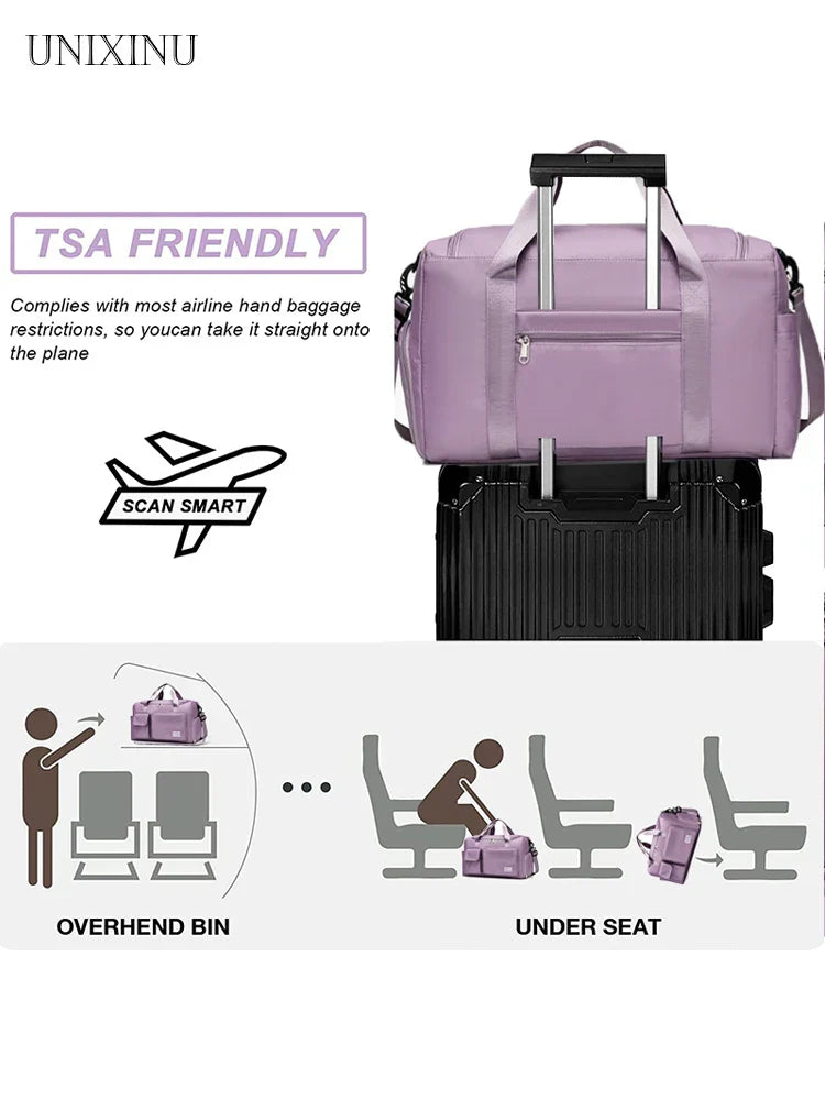 Waterproof Women's Weekend Travel Duffel Bag 35L