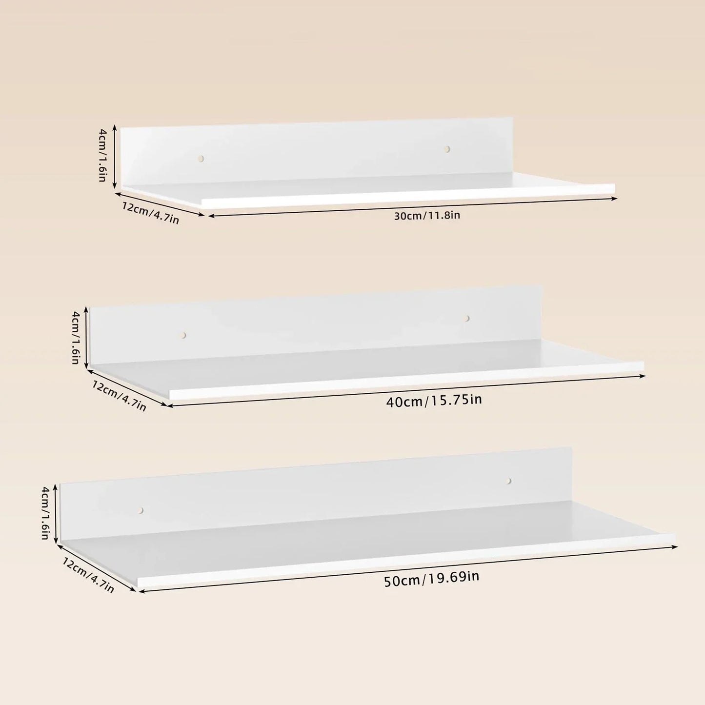 Modern Metal Floating Shelf Storage