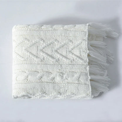 Plush Heart Blanket with Soft Fringe