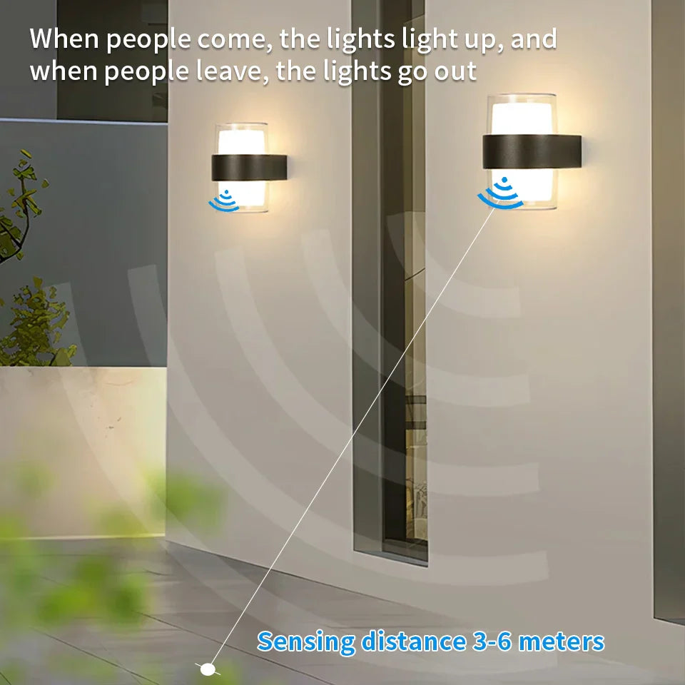Outdoor Motion Sensor LED Wall Light 6W 12W Waterproof - Fesara