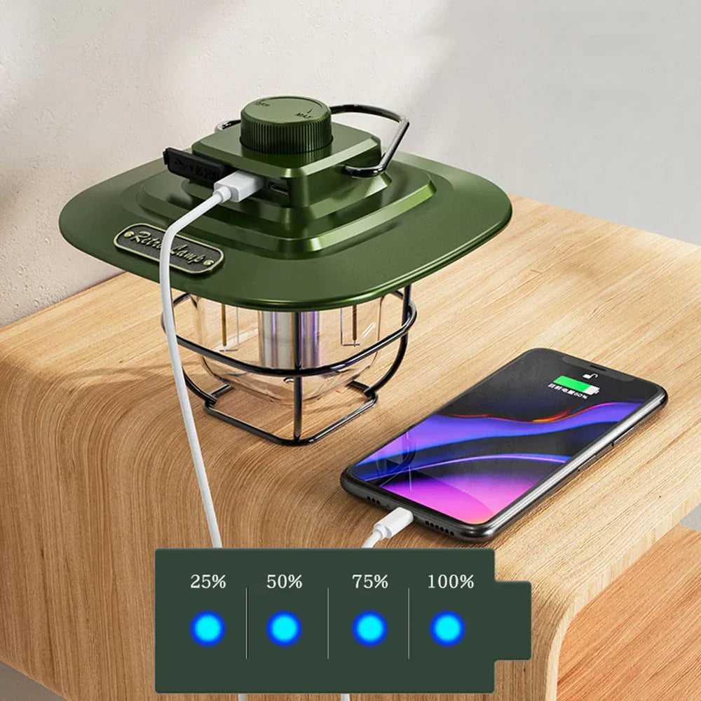 Vintage Portable LED Camp Lantern