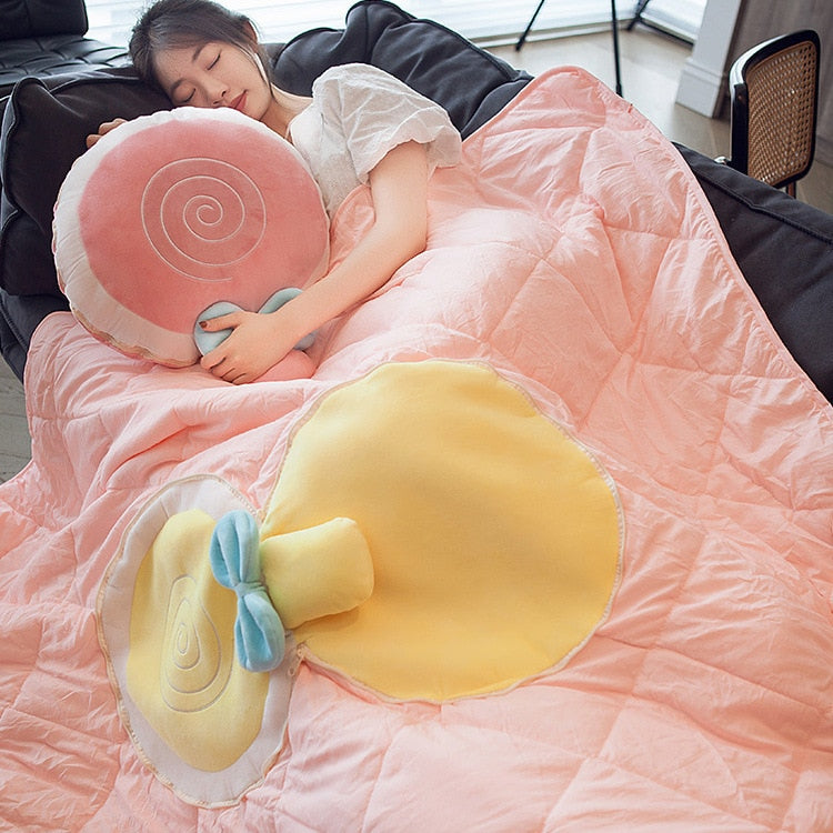 Cozy Portable Folding Travel Blanket Pillow