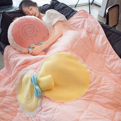 Cozy Portable Folding Travel Blanket Pillow