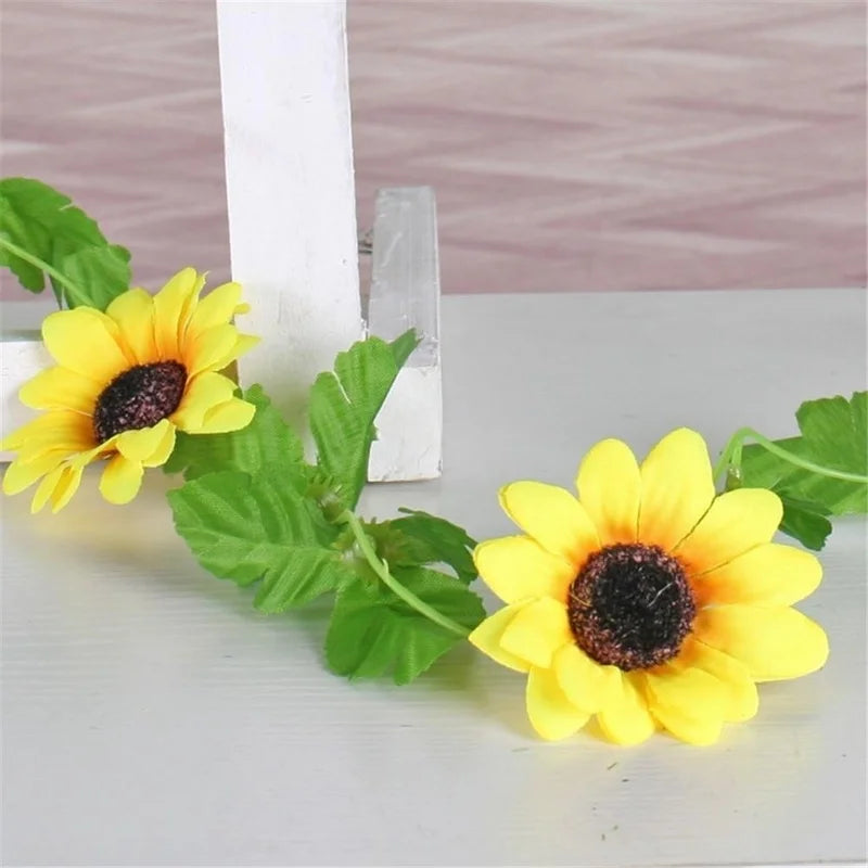 Beautiful Artificial Sunflower Garland 2.6m Long