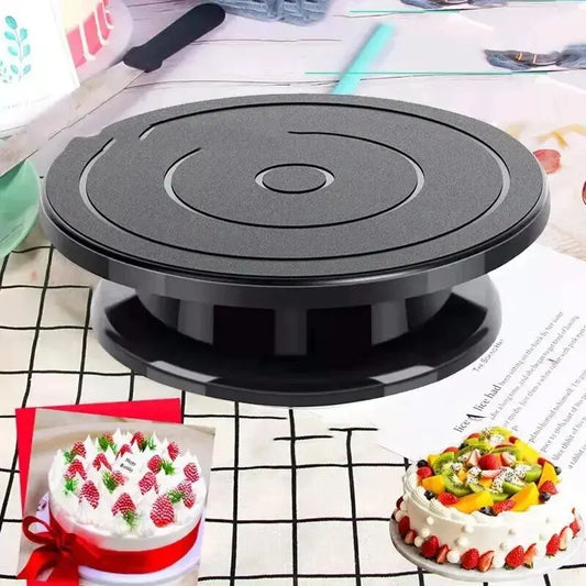 Rotating Cake Stand 28cm Round Food Display Turntable - Fesara