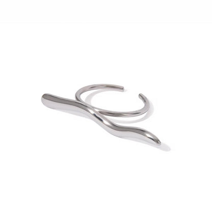 Unique Wave Pattern Bar Ring
