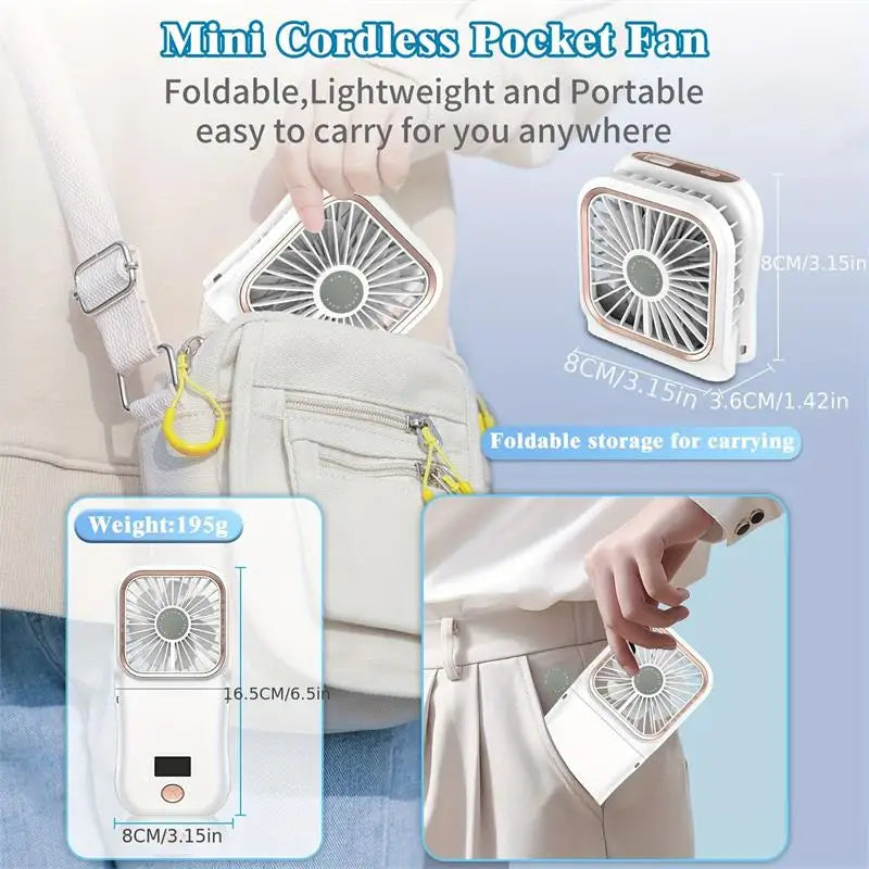 Portable Rechargeable 4-Speed Mini Desk Fan