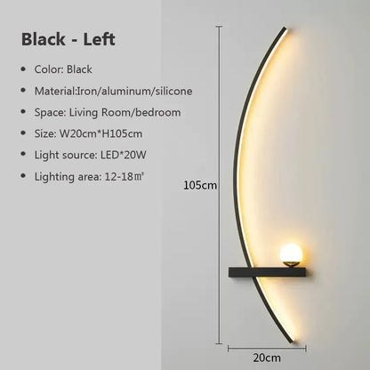 Modern Black Gold Wall Light Fixture