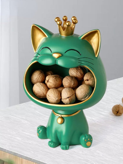 Lucky Cat Figurine Decorative Storage Container