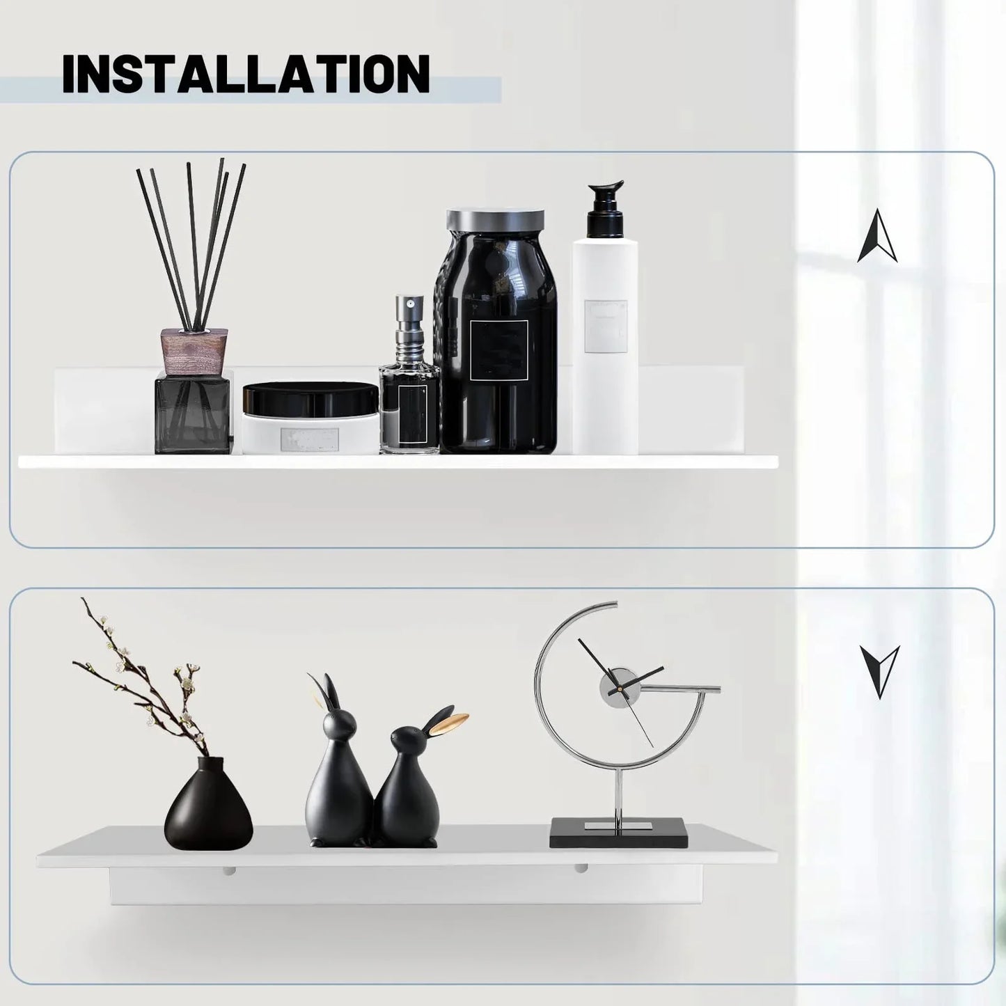 Modern Metal Floating Shelf Storage