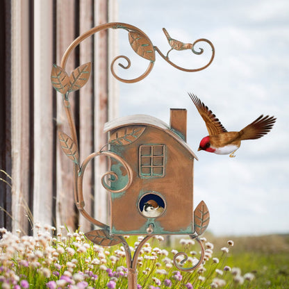 Colorful Metal Birdhouse Garden Decoration
