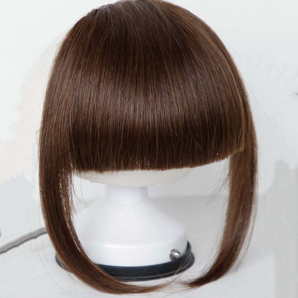 Easy Clip On Realistic Fake Hair Fringe Bangs