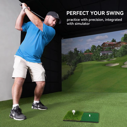 Compact Golf Practice Mat with Tee for Home Use