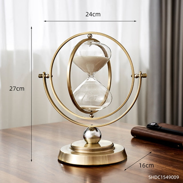 Elegant Metal Hourglass Desk Decoration