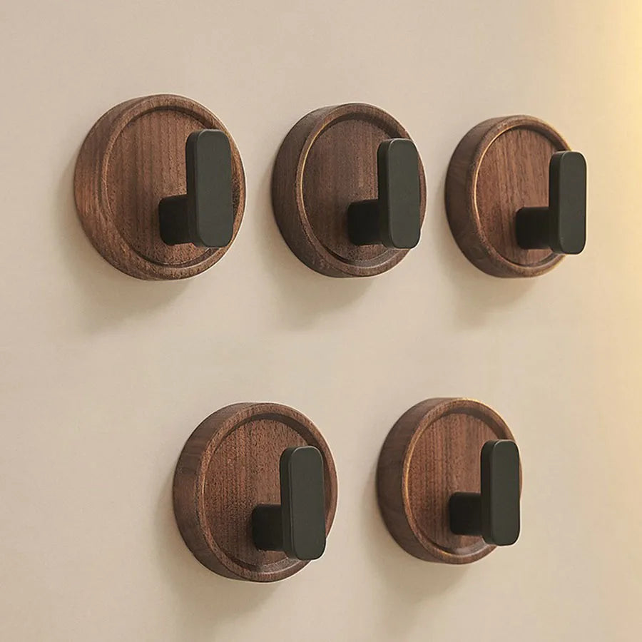 Stylish Wooden Wall Hooks for Hanging Keys & Towels