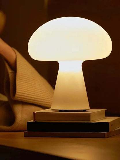 Elegant White Ceramic Mushroom Table Lamp