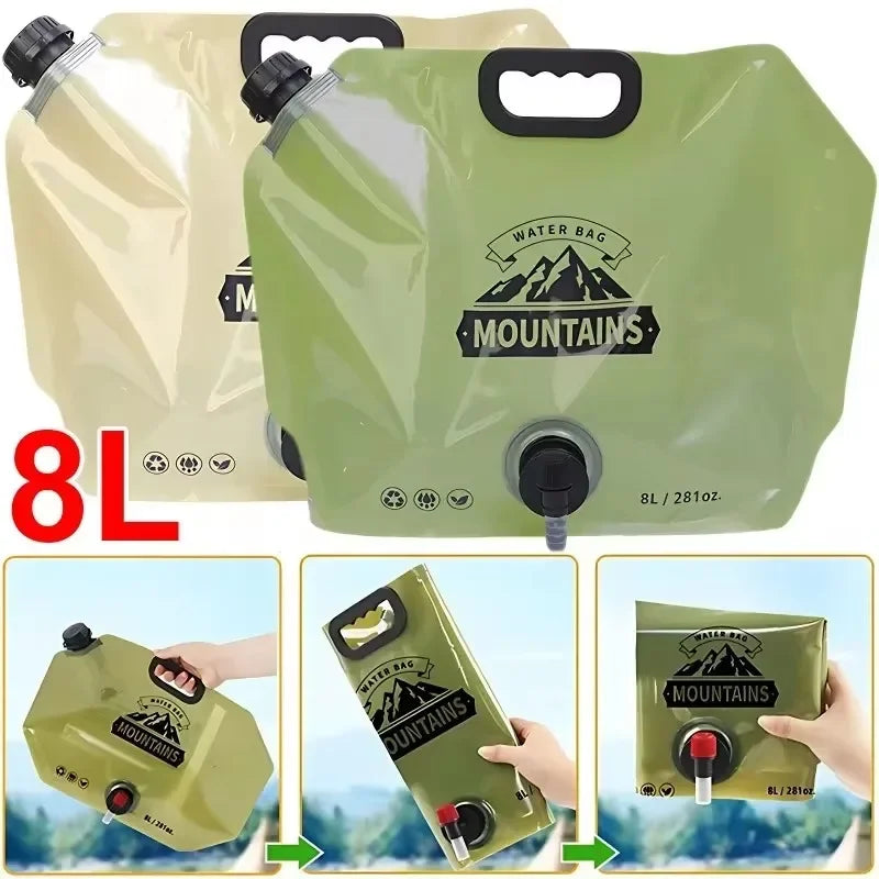 Collapsible Water Bottle Bag 8L - Camping Hiking Pouch